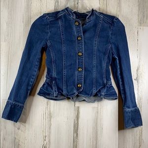 Gap Kids 1969 Military Band Jean Jacket Size Med